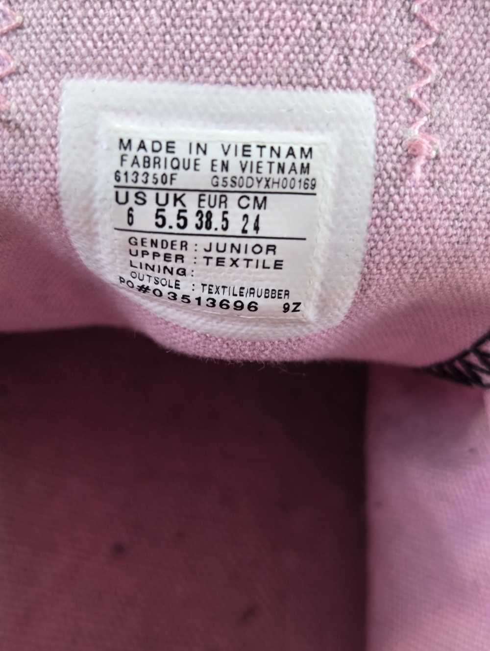 Converse All Star Junior ' Black Graphic Low-Top Sneakers with Pink Laces(B11) - Picture 6 of 9